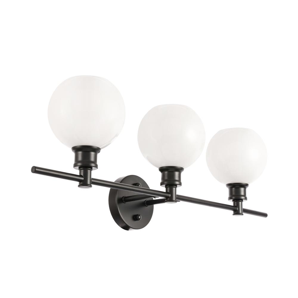 Collier 3 light Black and Frosted white glass Wall sconce. Picture 8