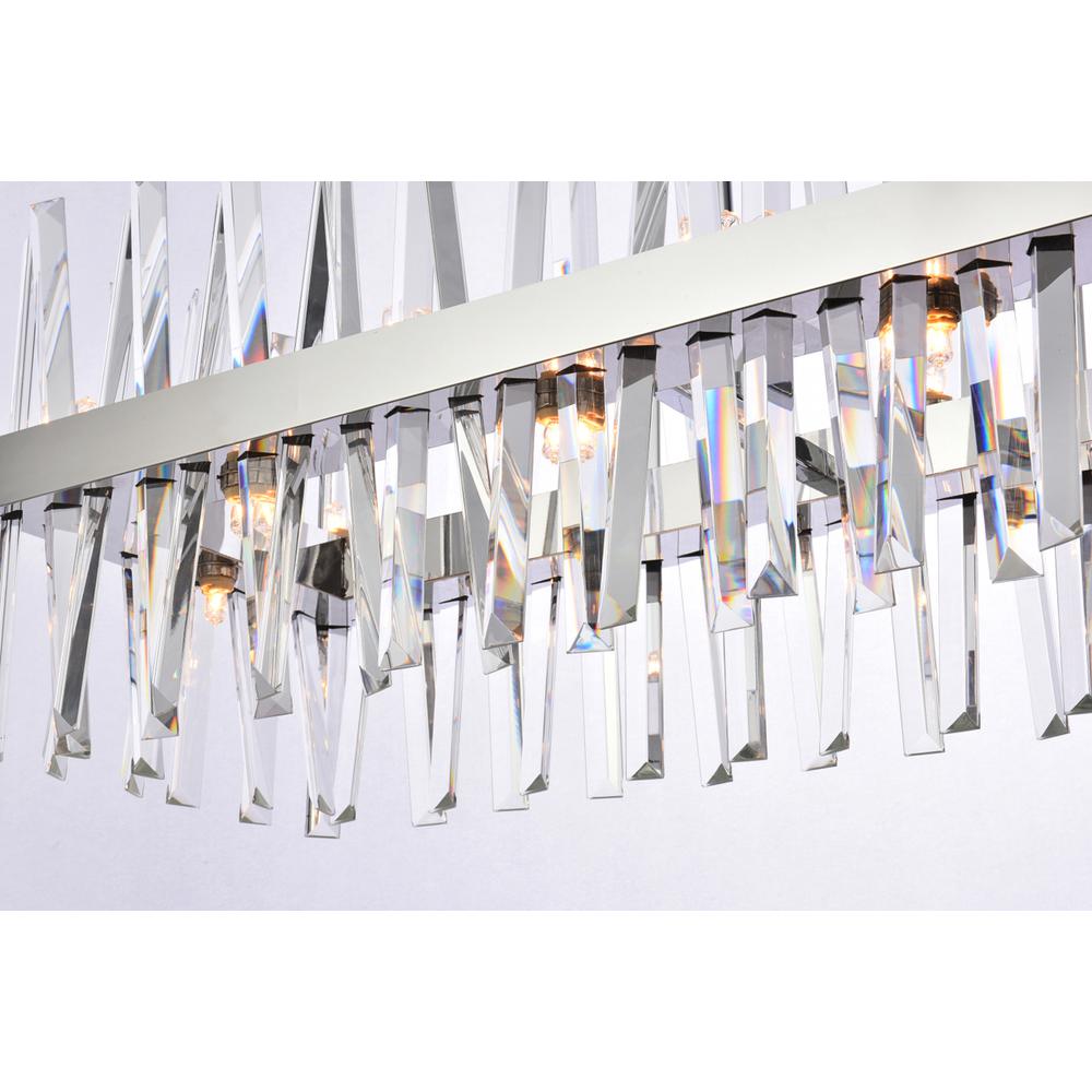 Serephina 42 inch crystal rectangle chandelier light in chrome. Picture 4