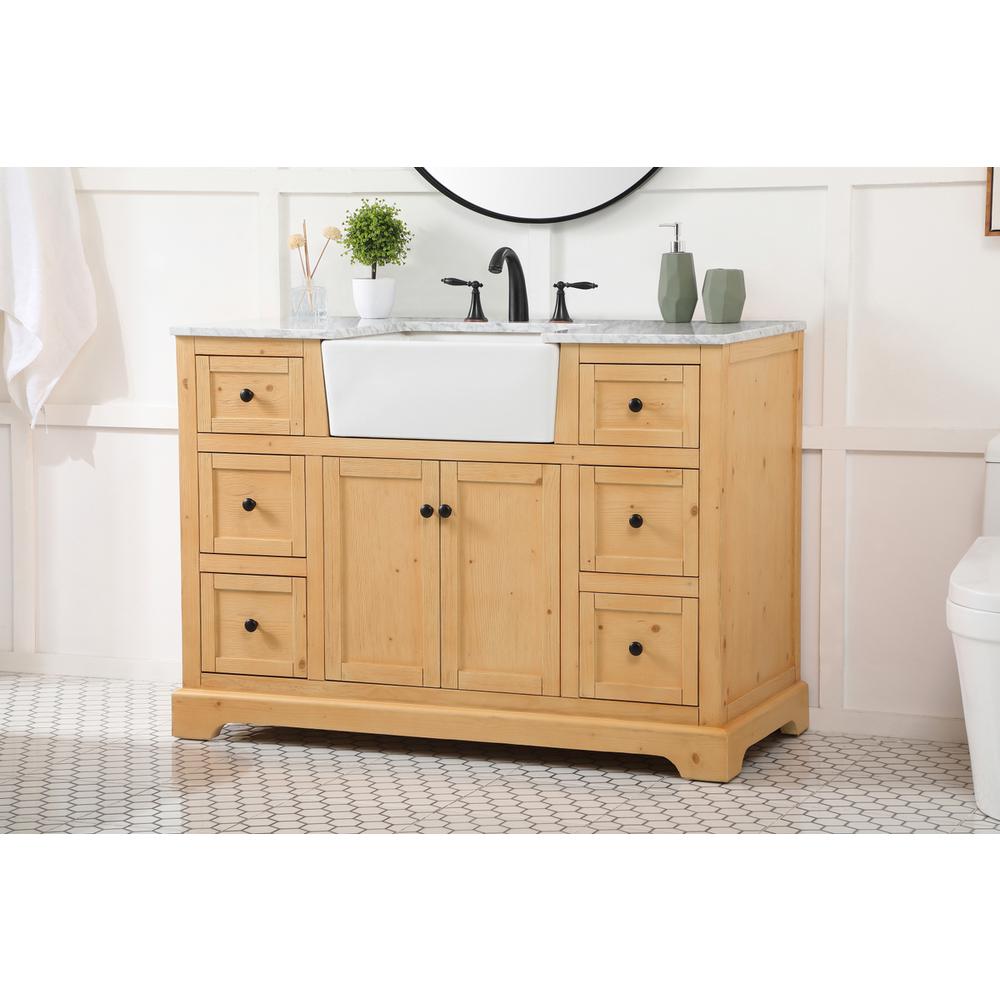 48 inch Single bathroom vanity in natural wood. Picture 2