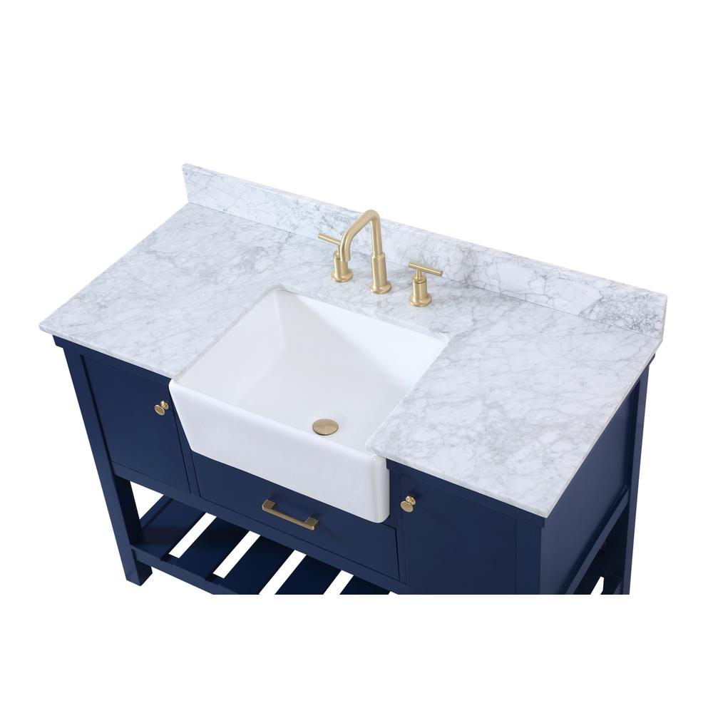 48 inch Single bathroom vanity in blue with backsplash. Picture 10