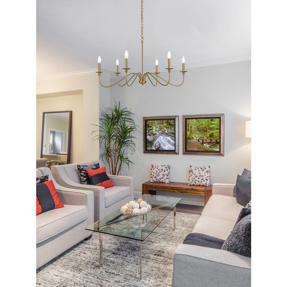 Rohan 36 inch chandelier in Satin Gold. Picture 8