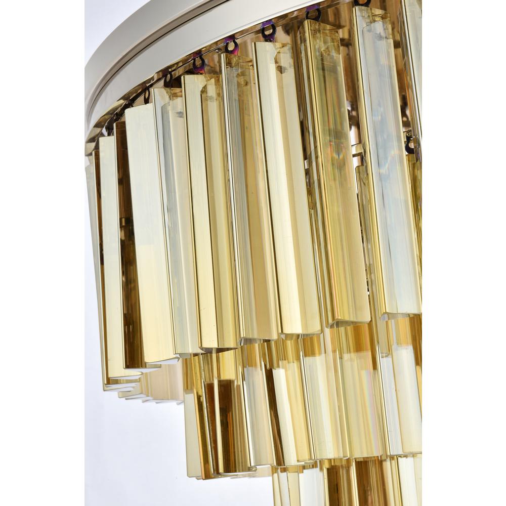 Sydney 17 light polished nickel Flush Mount Golden Teak. Picture 5