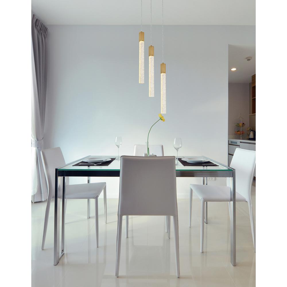 Weston 3 lights pendant in satin gold. Picture 8