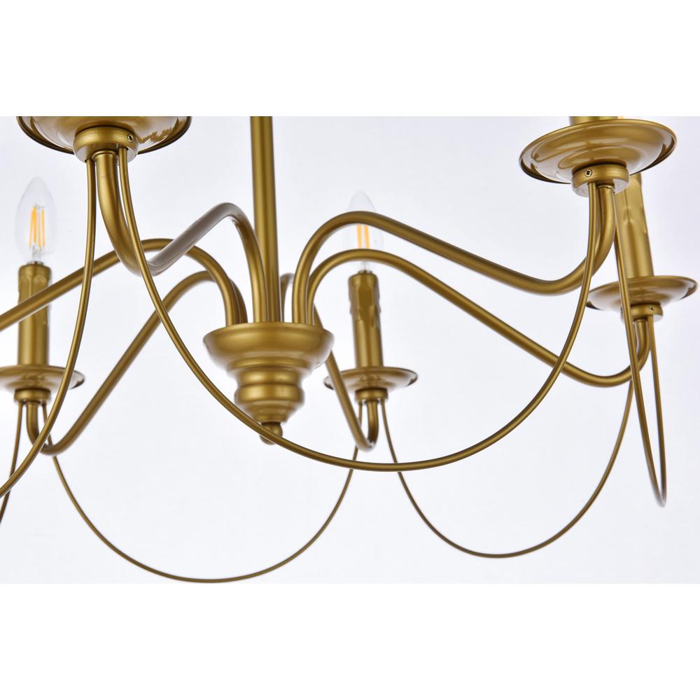Westley 6 lights pendant in brass. Picture 3