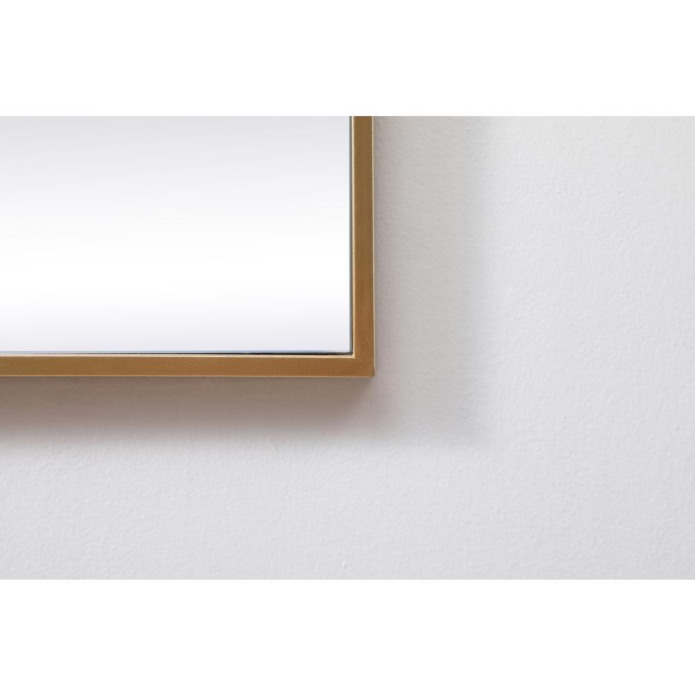 Metal Frame Square Mirror 30 inch in Brass. Picture 5