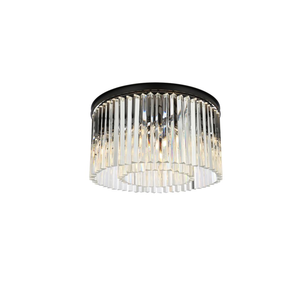 Sydney 8 light Matte Black Flush Mount Clear Royal Cut Crystal. Picture 2