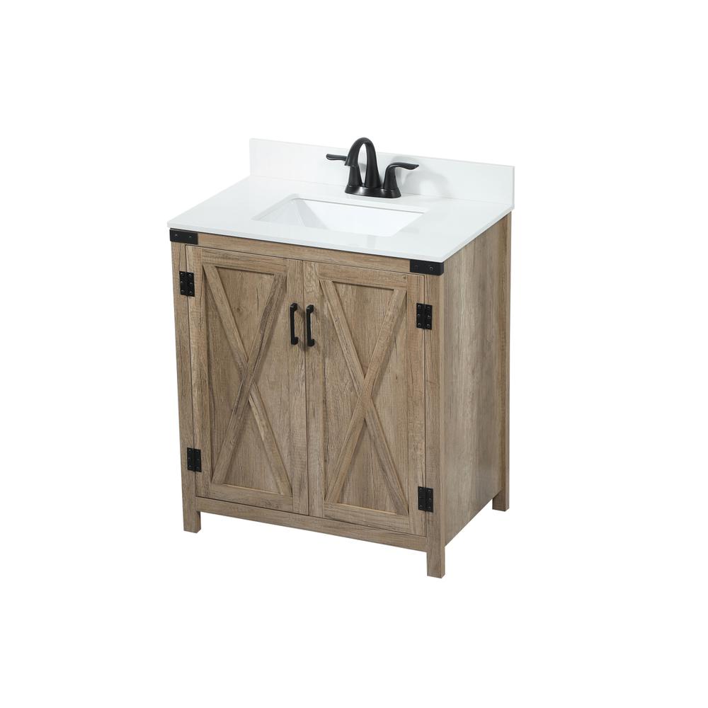 30 inch Single bathroom vanity in natural oak with backsplash. Picture 8