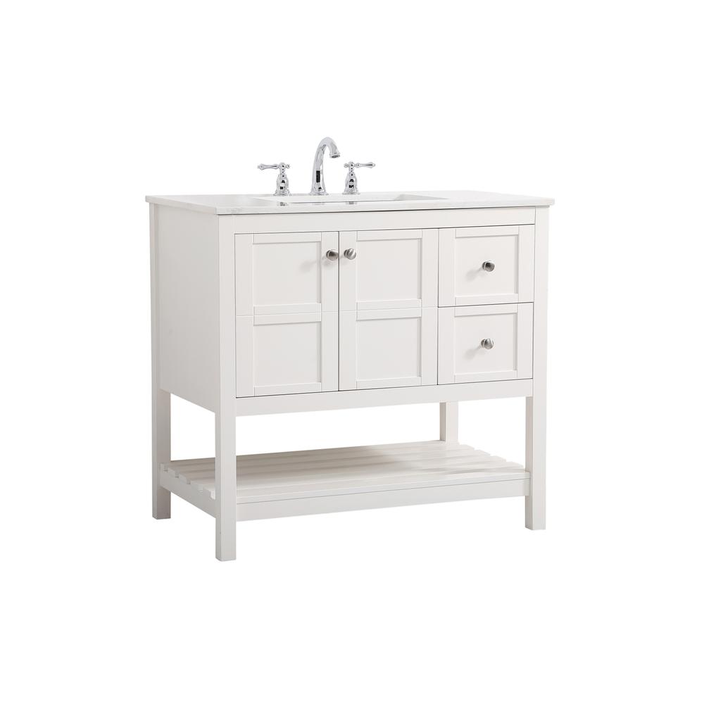 36 inch Single Bathroom Vanity in White. Picture 6