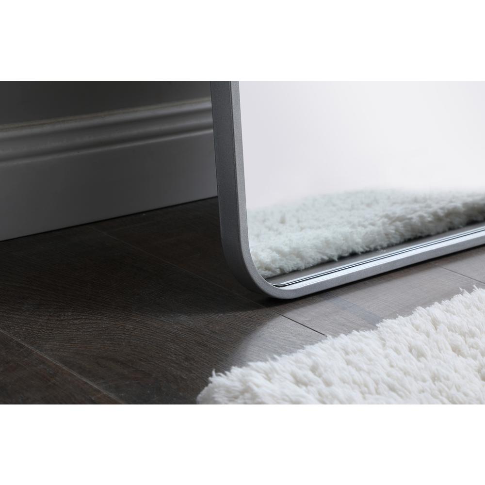 Soft corner metal rectangular mirror 18x60 inch in Silver. Picture 4