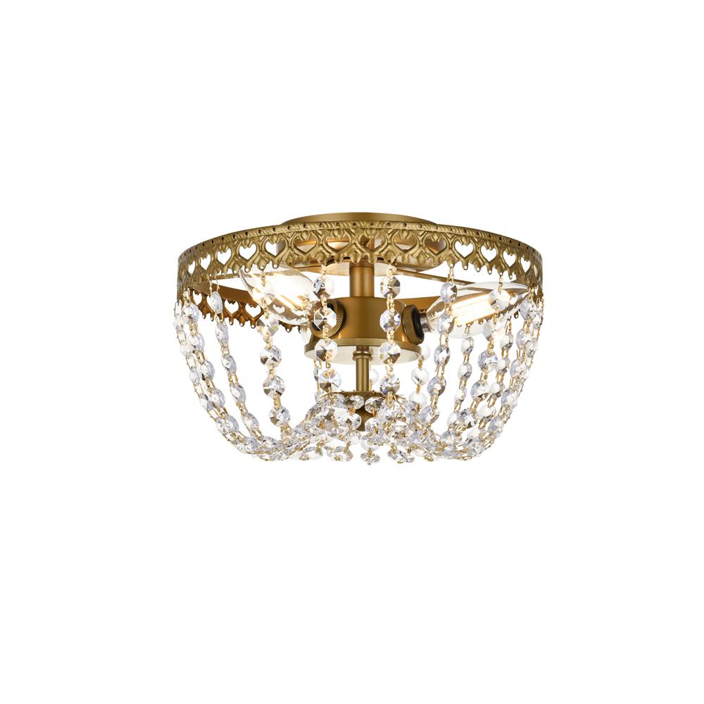 Kylie 10 inch flush mount in brass. Picture 1