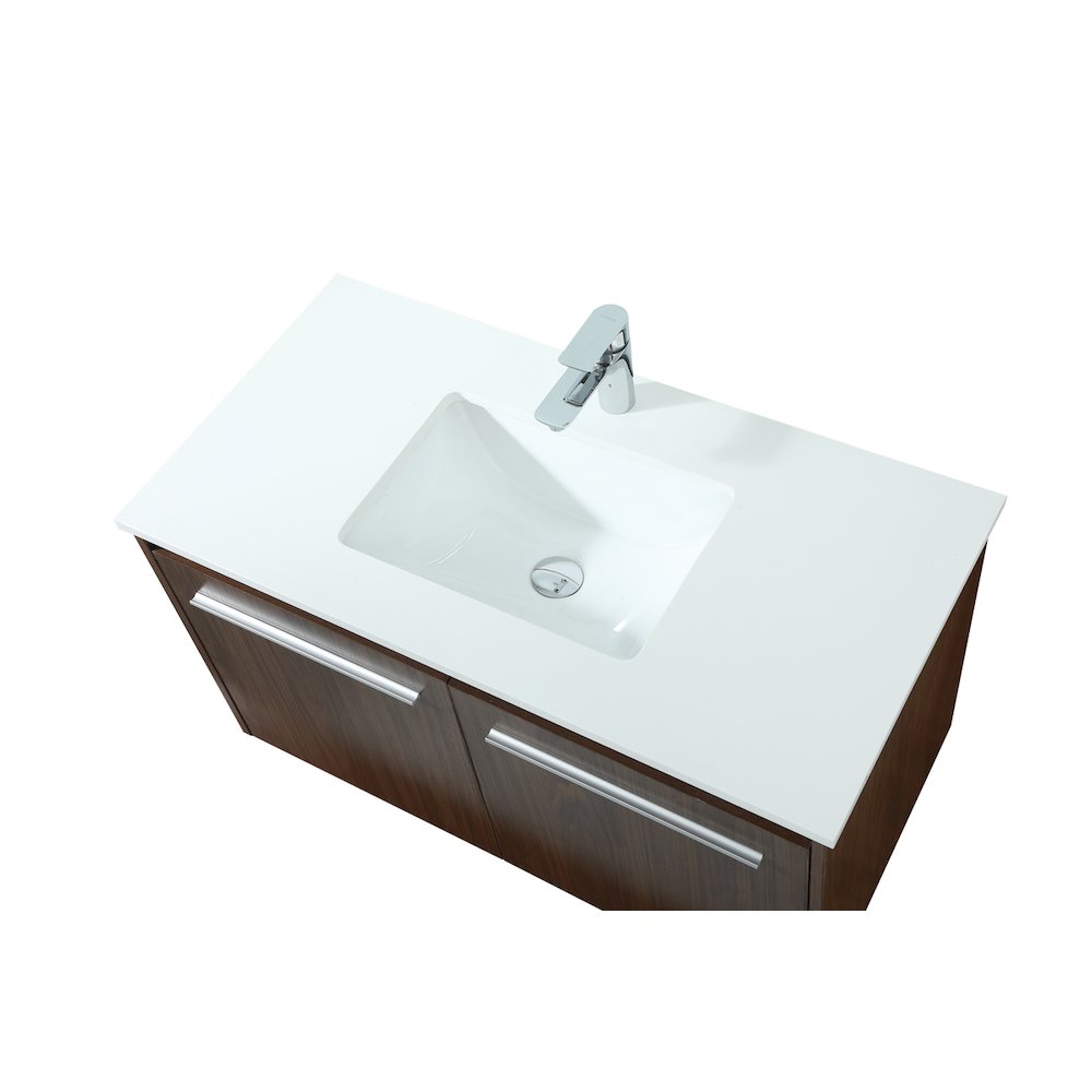 36 Inch Single Bathroom Vanity In Walnut. Picture 11