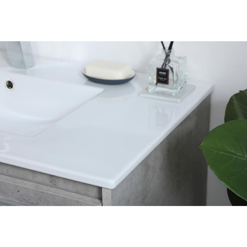 36 inch  Single Bathroom Floating Vanity in Concrete Grey. Picture 4