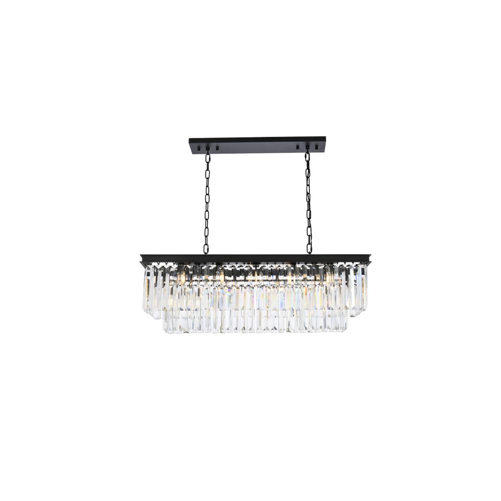 Sydney 12 light Matte Black Chandelier Clear Royal Cut Crystal. Picture 1