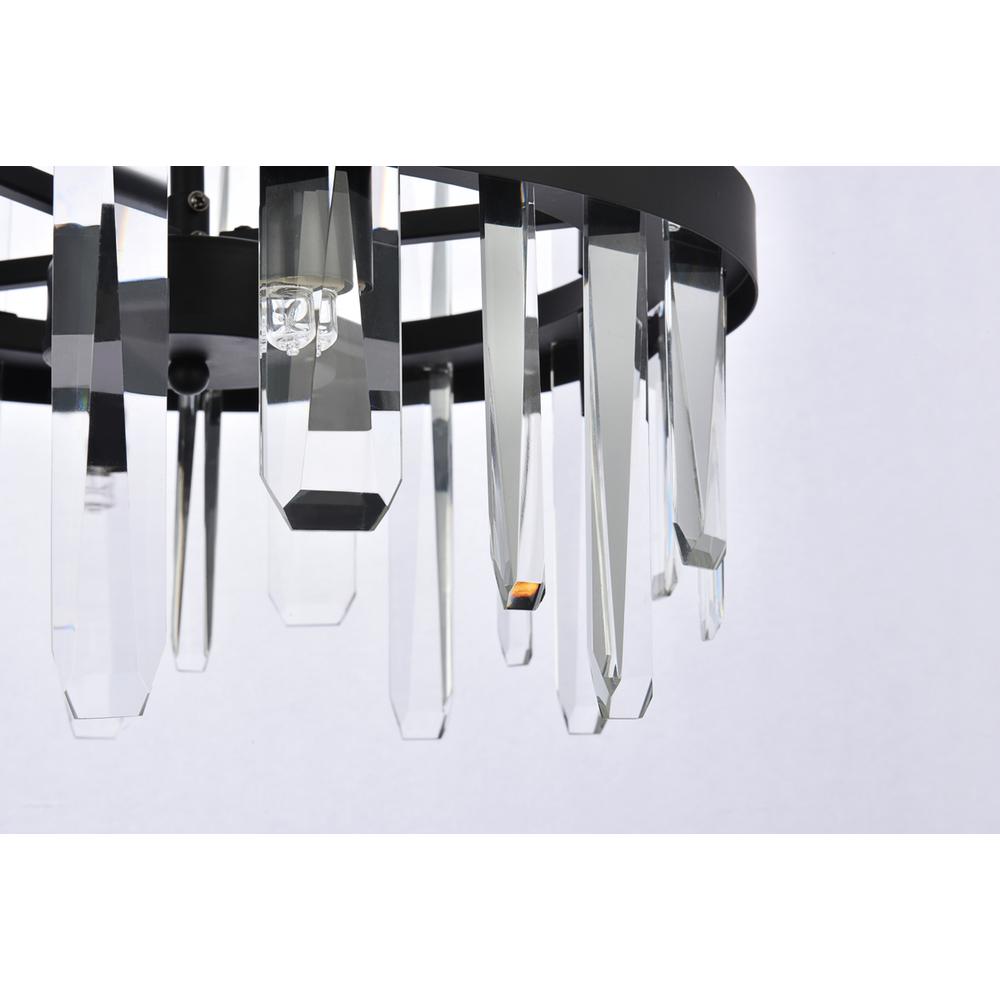 Serena 16 inch crystal round pendant in black. Picture 3