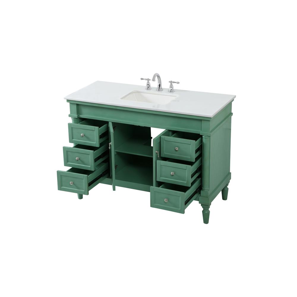 48 inch Single Bathroom vanity in vintage mint. Picture 9
