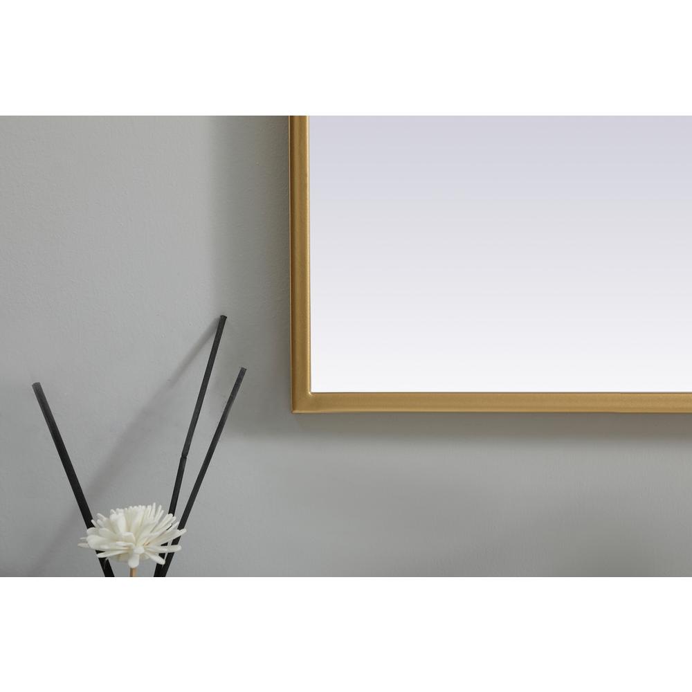 Metal Frame Arch Mirror 24x30 Inch in Brass. Picture 5