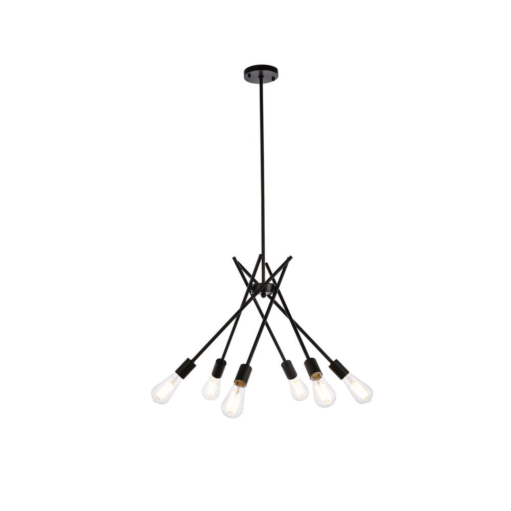 Lucca 23 inch pendant in black. Picture 1