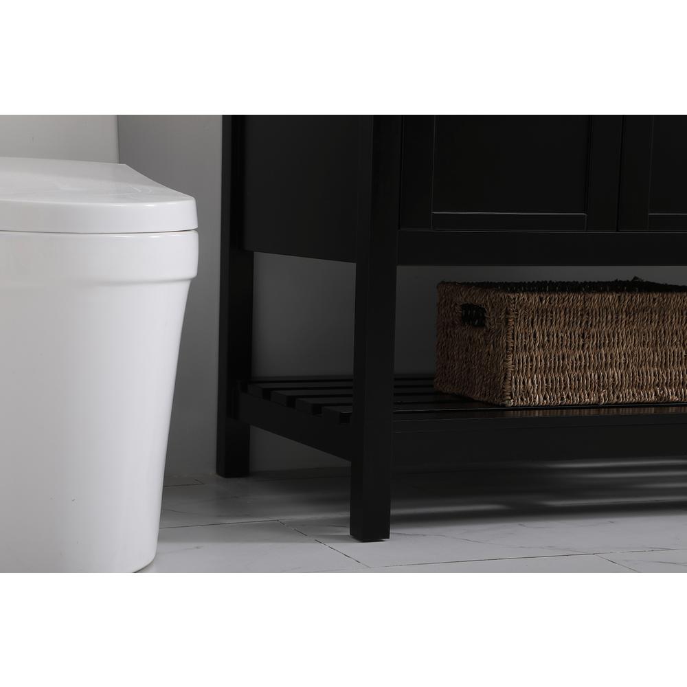 42 inch Single Bathroom Vanity in Black with Backsplash. Picture 6