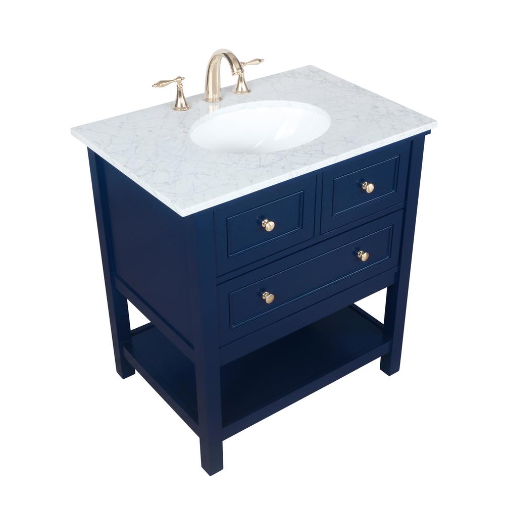 30 inch Single bathroom vanity in Blue. Picture 8