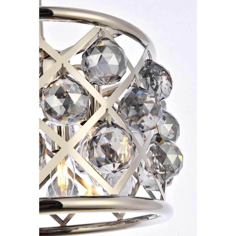 Madison 3 light polished Nickel Pendant Silver Shade (Grey) Royal Cut Crystal. Picture 3