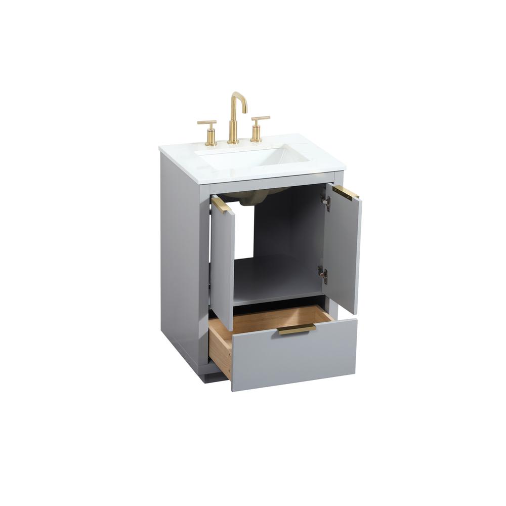 24 inch Single bathroom vanity in grey. Picture 9