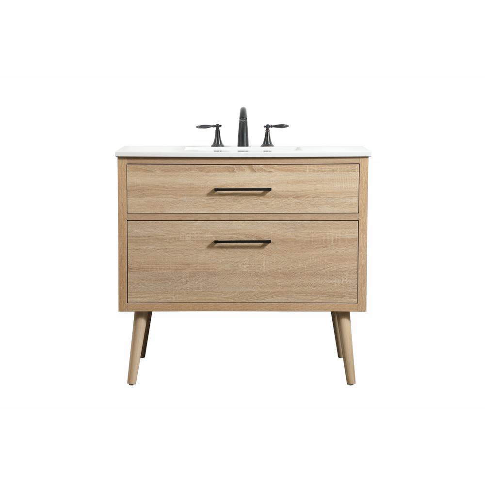 36 inch Single bathroom vanity in mango wood. Picture 1