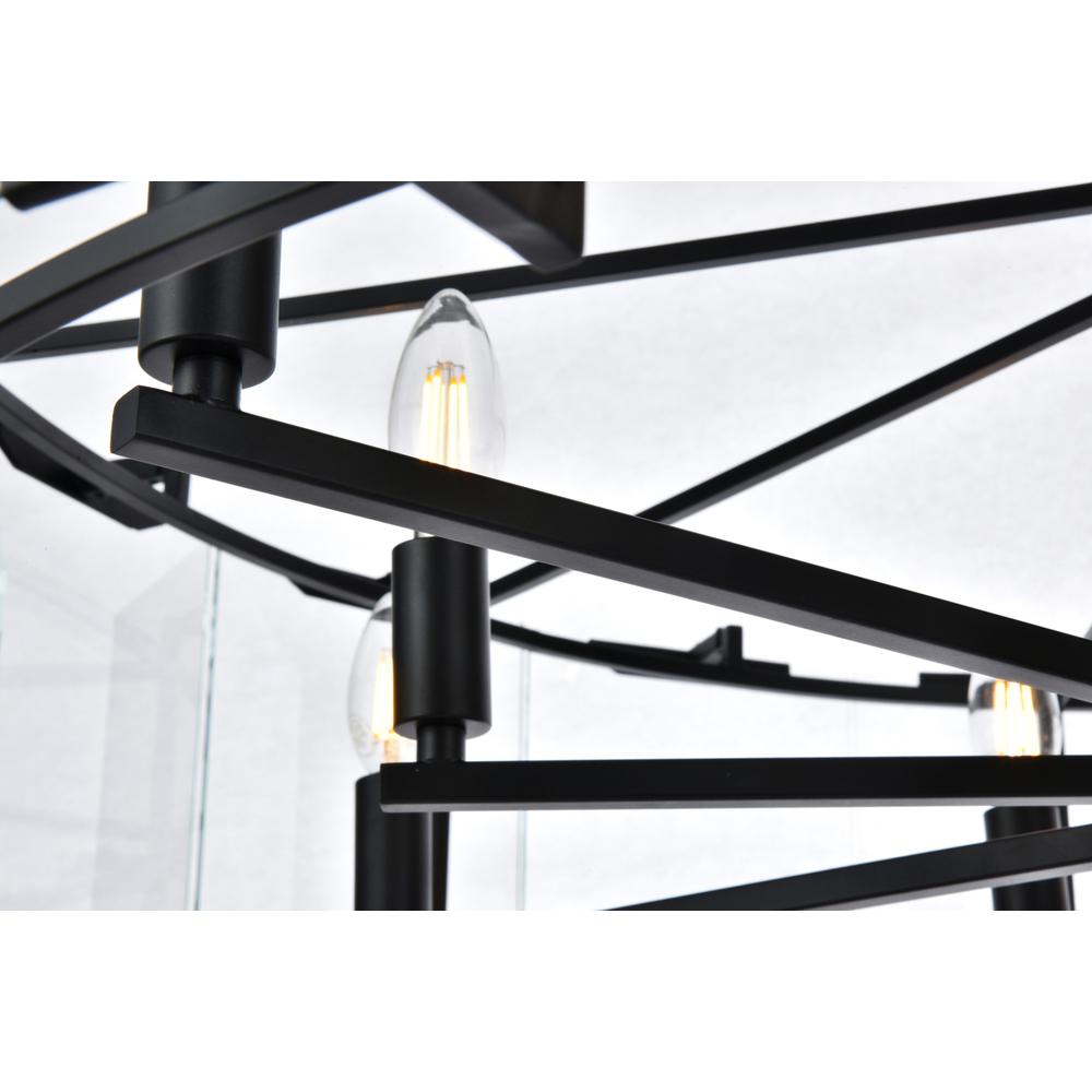 Monaco 10 light Flat Black (Matte) Chandelier Clear Glass Crystal. Picture 4