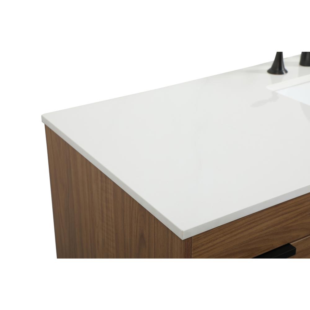 60 inch Single bathroom vanity in walnut brown. Picture 11