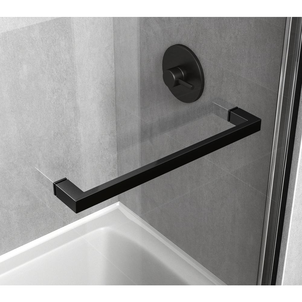 Frameless tub door 60 x 60 Matte Black. Picture 8