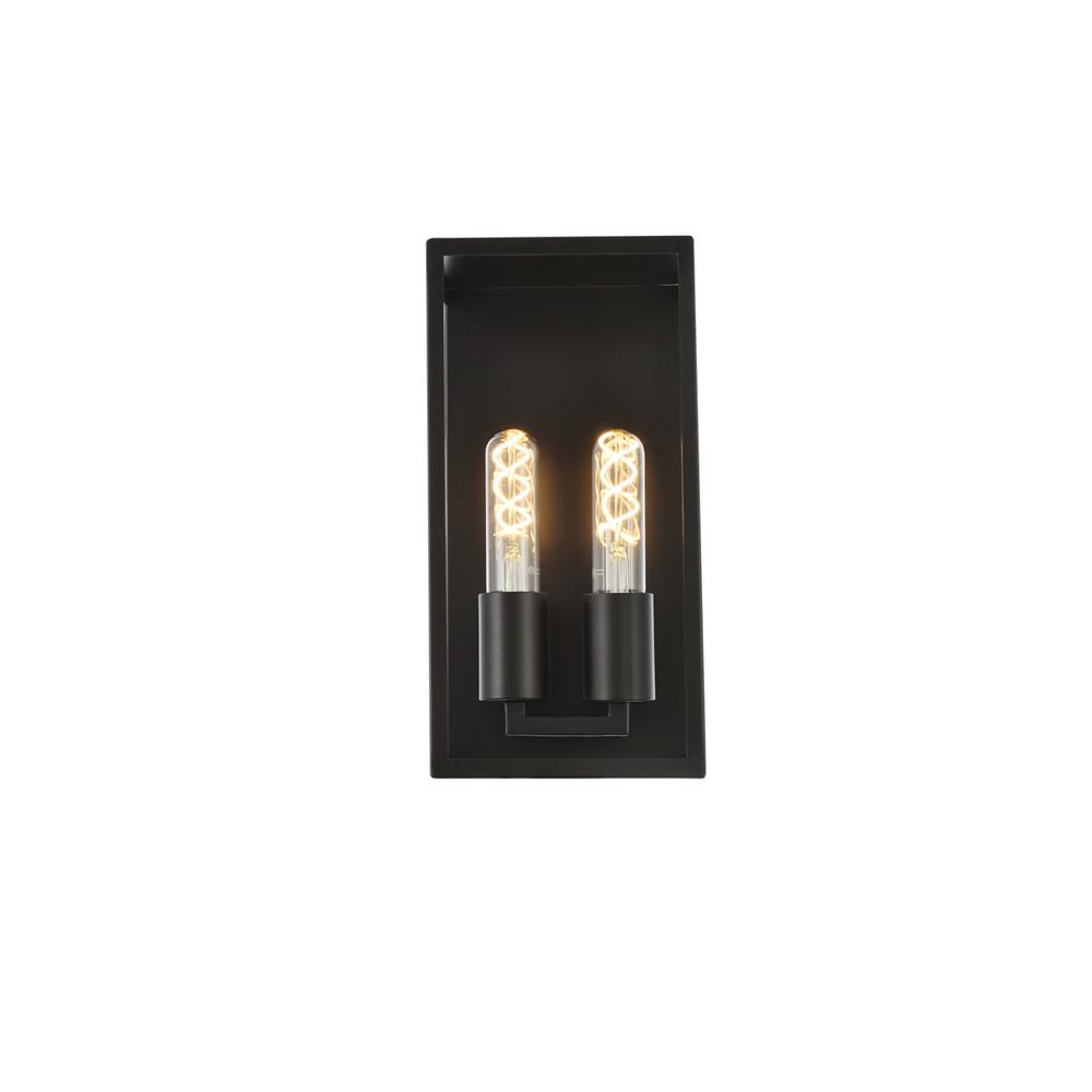 Voir 2 lights wall sconce in black. Picture 1