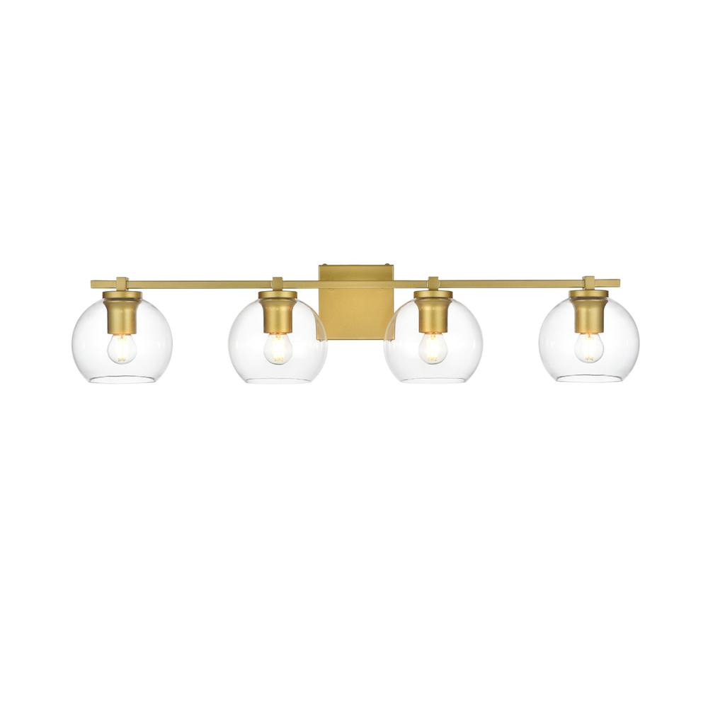 Juelz 4 light Brass and Clear Bath Sconce. Picture 1