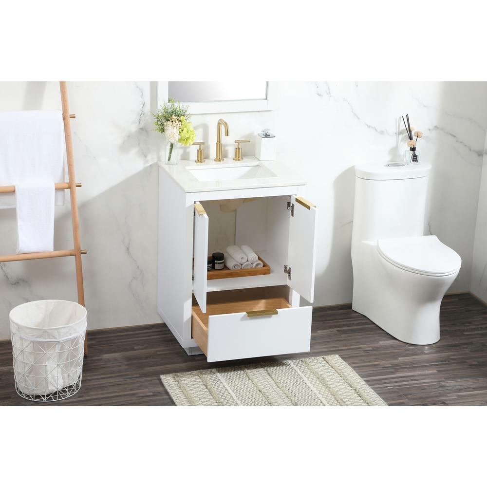 24 inch Single bathroom vanity in white. Picture 3
