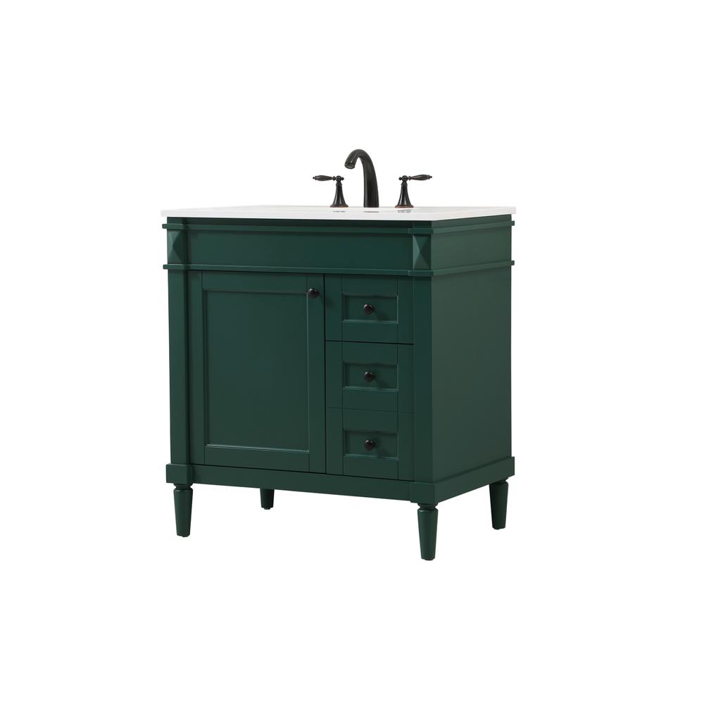 32 inch Single bathroom vanity in green. Picture 7