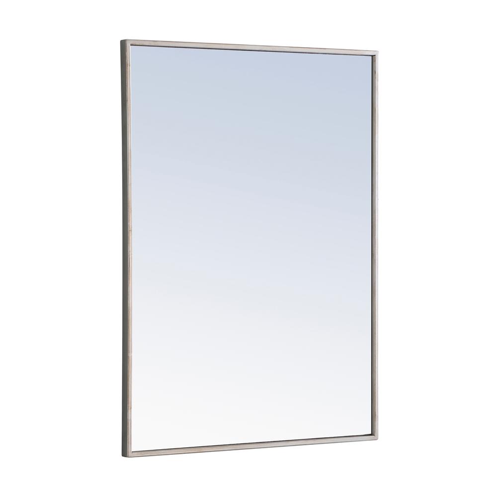 Metal frame Rectangle Mirror 24 inch Silver. Picture 4
