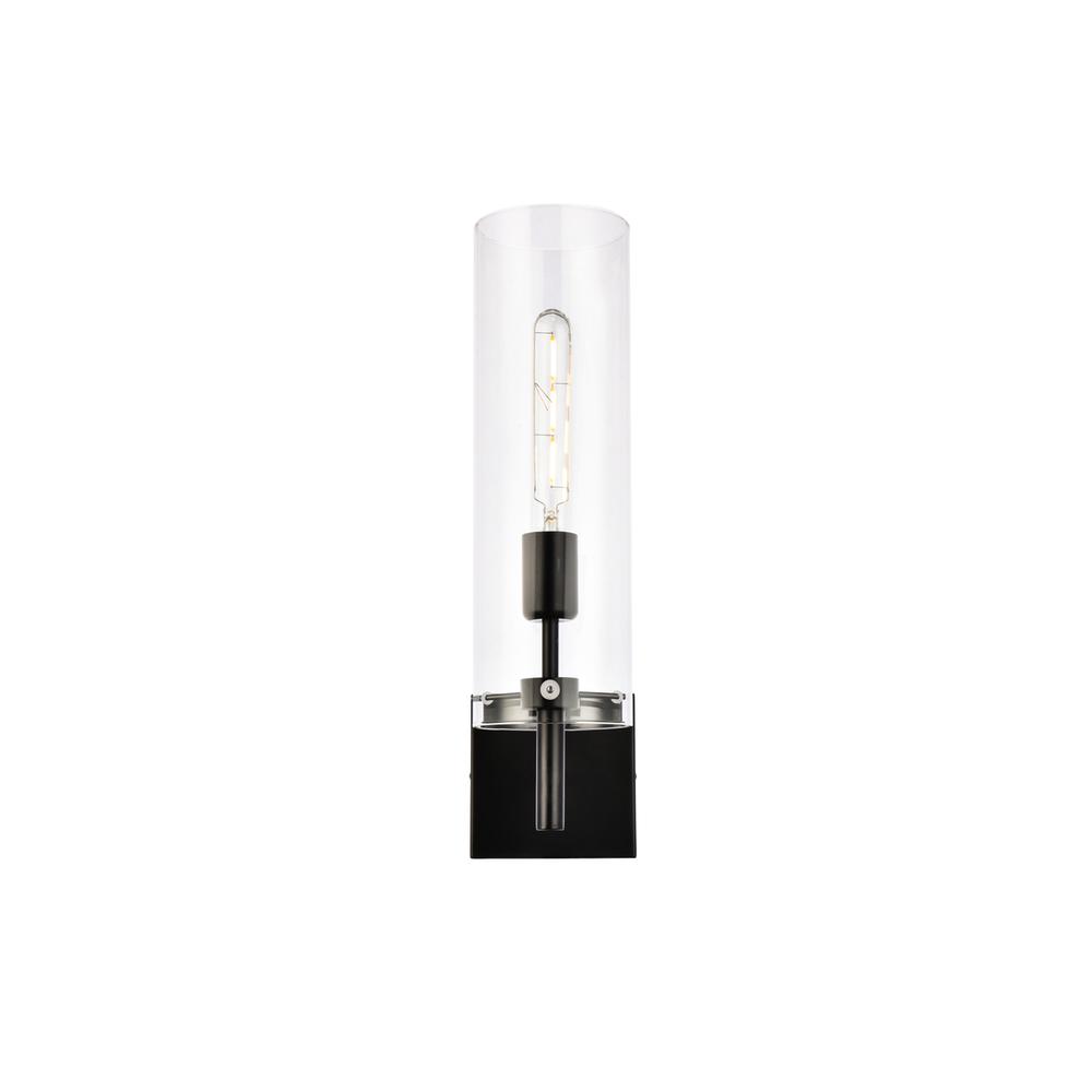 Savant 1 light black wall sconce. Picture 1