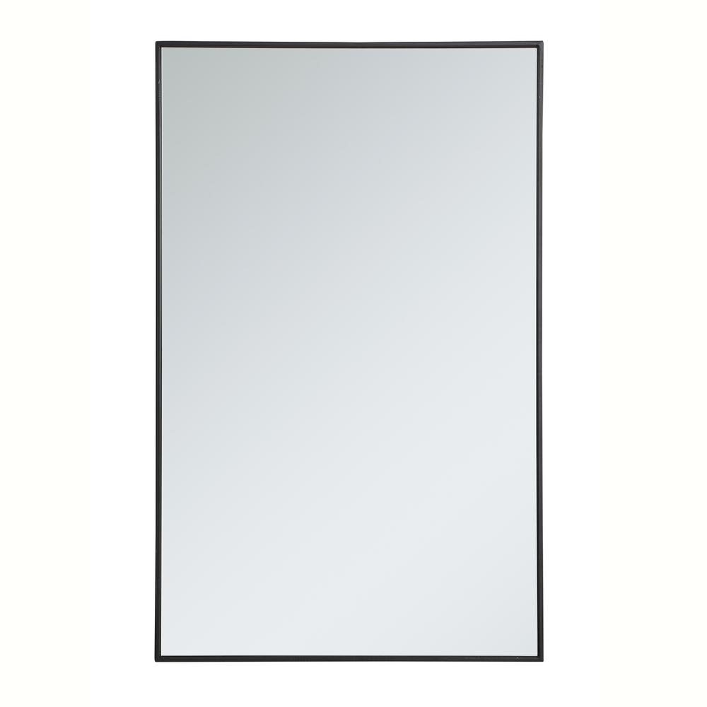 Metal frame rectangle mirror 30 inch in Black. Picture 1