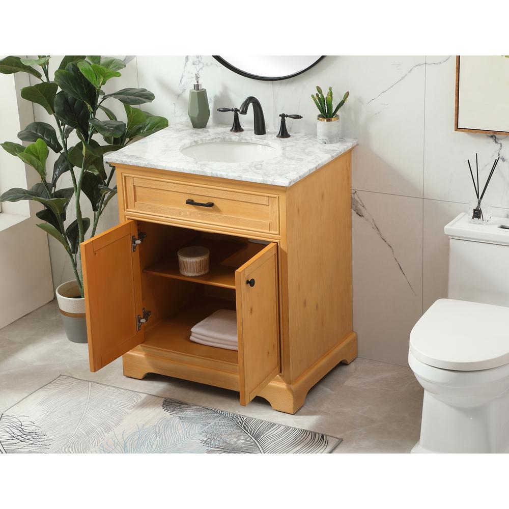 30 inch Single bathroom vanity in natural wood. Picture 3