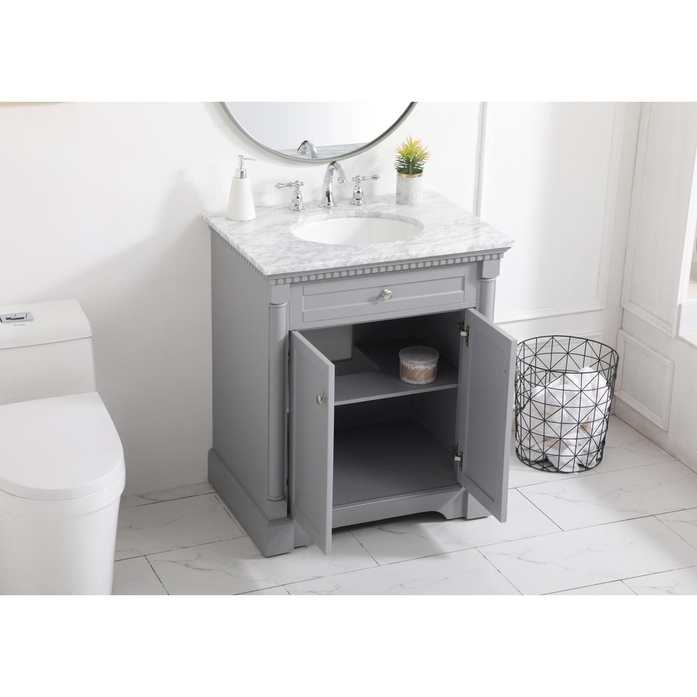 30 inch Single bathroom vanity in  Grey. Picture 3