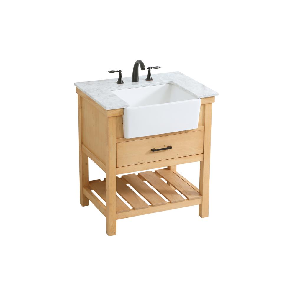 30 inch Single bathroom vanity in natural wood. Picture 8