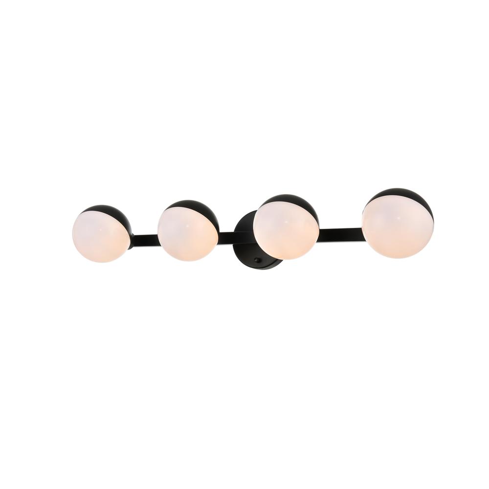 Majesty 4 light Black and frosted white Bath Sconce. Picture 2