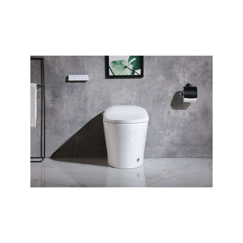 Smart Round Bidet Toilet in Glossy White. Picture 4