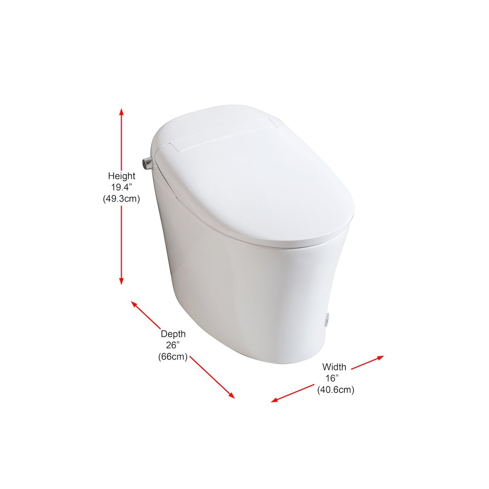 Smart Round Bidet Toilet in Glossy White. Picture 22