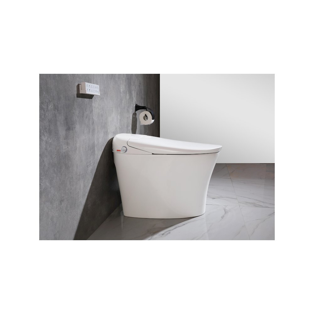 Smart Round Bidet Toilet in Glossy White. Picture 9