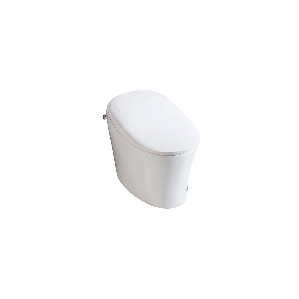 Smart Round Bidet Toilet in Glossy White. Picture 1
