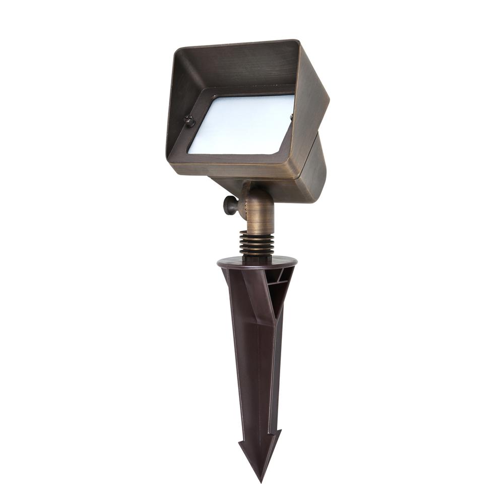 Flood Light W2.75In D5.25In H8In Antique Brass  Mr11/ Mr16 Dual Socket. Picture 2
