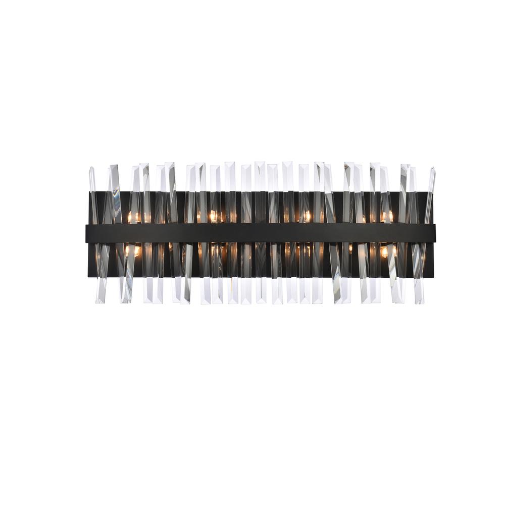Serephina 30 inch crystal bath sconce in black. Picture 1