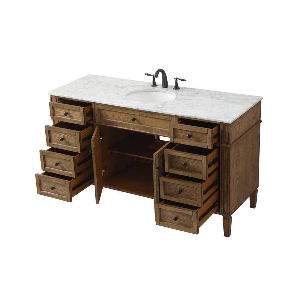 60 inch Single bathroom vanity in driftwood. Picture 9