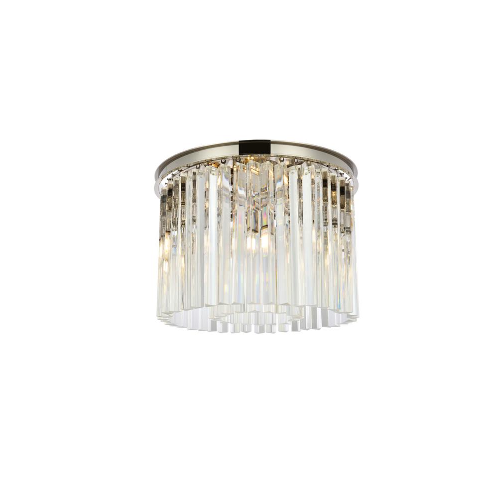 Sydney 6 light polished nickel Flush Mount Clear Royal Cut Crystal. Picture 1