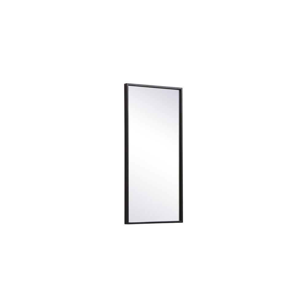 Metal frame rectangle mirror 14x28 inch in black. Picture 5