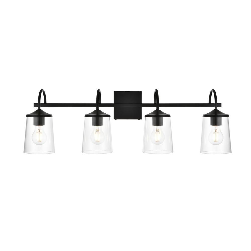Avani 4 light Black and Clear Bath Sconce. Picture 1